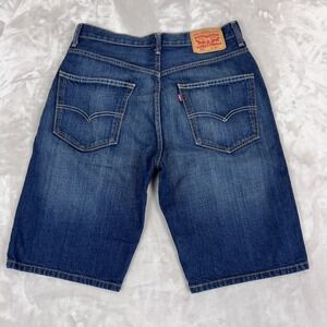 Levis 569 Shorts Mens 32 Blue Denim Jorts Whisker Loose Baggy Y2K Skater Grunge